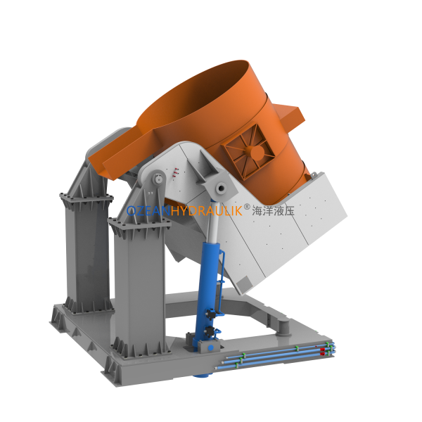 Hydraulic-tilting transfer ladle system delivers